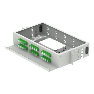 FTTH 96 코어 용량 패치 패널 19 인치 광학 배포 프레임